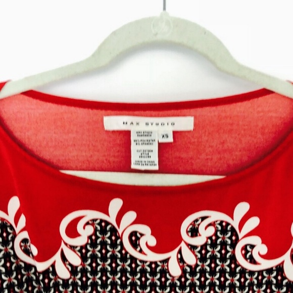 Red Paisley Printed Max Studio Dress - Picture 2 of 4